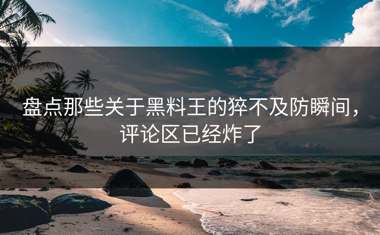 盘点那些关于黑料王的猝不及防瞬间，评论区已经炸了
