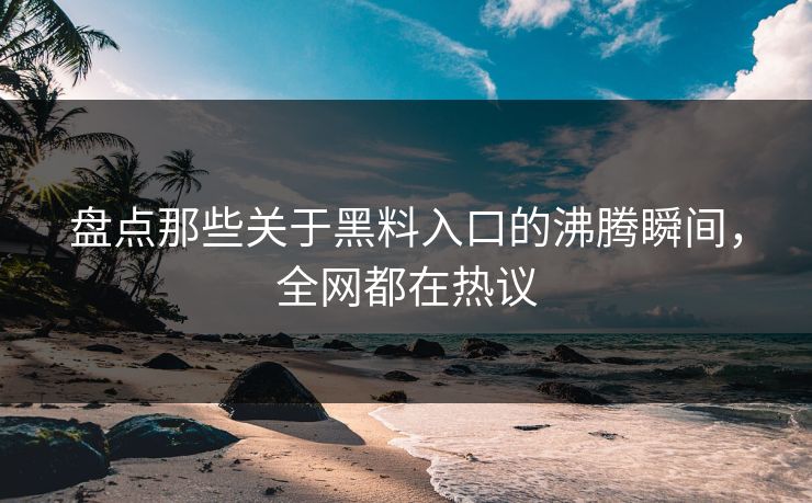 盘点那些关于黑料入口的沸腾瞬间，全网都在热议