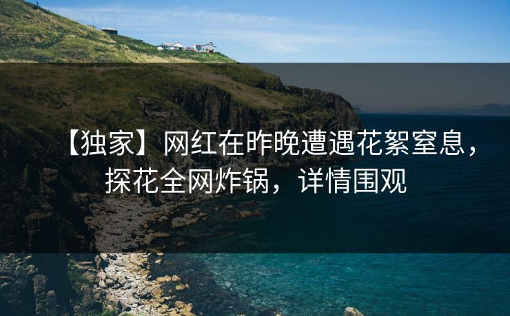 【独家】网红在昨晚遭遇花絮窒息，探花全网炸锅，详情围观